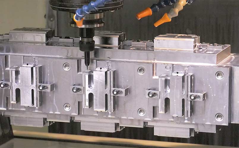 Close up of 5-axis milling